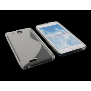 CUSTODIA GEL TPU SILICONE DOUBLE per ALCATEL ONE TOUCH 6033 IDOL ULTRA COLORE BIANCO-TRASPARENTE