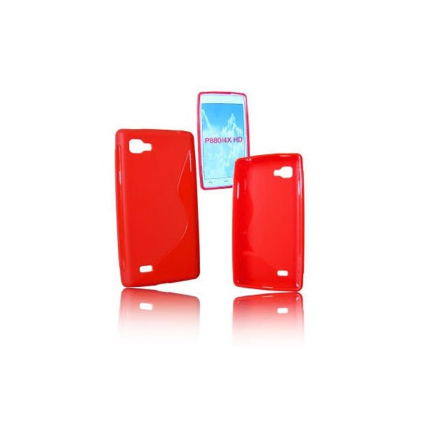 CUSTODIA GEL TPU SILICONE DOUBLE per LG P880 OPTIMUS 4X HD COLORE ROSSO