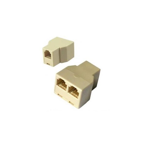 ADATTATORE TELEFONICO RJ11 1 ENTRATA FEMMINA / 2 PRESE FEMMINE PLUG 6P4C 6P-121 SFUSO IN BULK