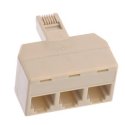 ADATTATORE TELEFONICO RJ11 1 SPINA MASCHIO / 3 PRESE FEMMINE PLUG 6P4C 22351 SFUSO IN BULK