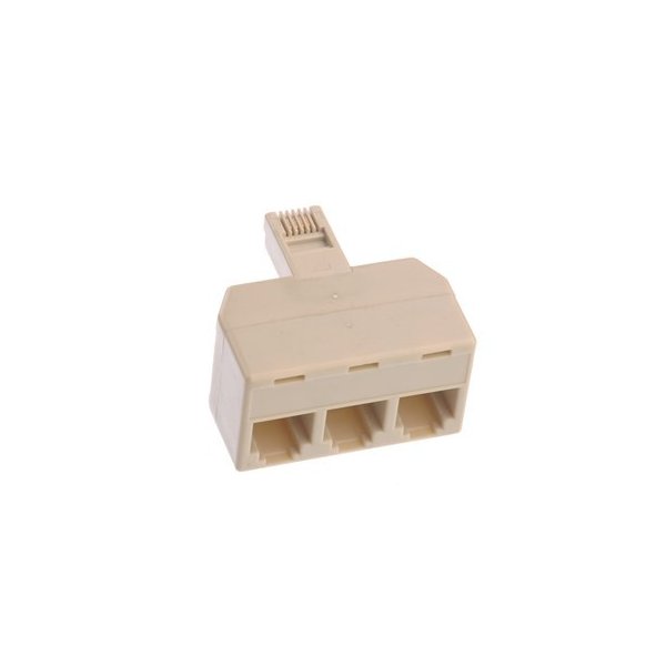 ADATTATORE TELEFONICO RJ11 1 SPINA MASCHIO / 3 PRESE FEMMINE PLUG 6P4C 22351 SFUSO IN BULK