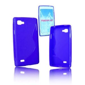 CUSTODIA GEL TPU SILICONE DOUBLE per LG P880 OPTIMUS 4X HD COLORE BLU