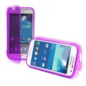 CUSTODIA GEL TPU SILICONE FLIP BOOK per SAMSUNG I9190 GALAXY S4 MINI, I9192, I9195 COLORE VIOLA