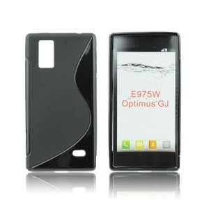 CUSTODIA GEL TPU SILICONE DOUBLE per LG OPTIMUS GJ, E975W COLORE NERO