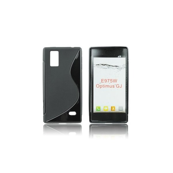 CUSTODIA GEL TPU SILICONE DOUBLE per LG OPTIMUS GJ, E975W COLORE NERO