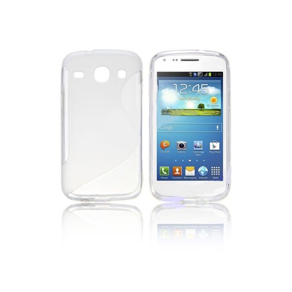 CUSTODIA GEL TPU SILICONE per SAMSUNG I8260 GALAXY CORE, I8262 COLORE BIANCO-TRASPARENTE