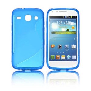 CUSTODIA GEL TPU SILICONE per SAMSUNG I8260 GALAXY CORE, I8262 COLORE BLU