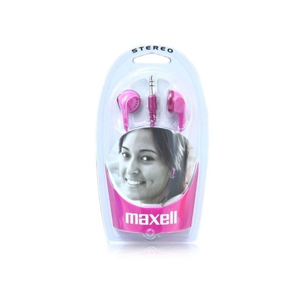 AURICOLARE STEREO per MP3 E MP4 CON JACK DA 3,5 mm COLORE FUCSIA 190243 EB-98P STEREO EAR BUDS MAXELL BLISTER