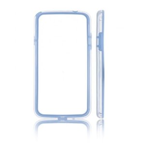 CUSTODIA BUMPER GEL TPU SILICONE SEMI-RIGIDO per SAMSUNG I9190 GALAXY S4 MINI, I9192, 9195 AZZURRO - TRASPARENTE - AZZURRO