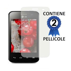 PELLICOLA PROTEGGI DISPLAY LG OPTIMUS L3 II DUAL, E435 CONFEZIONE 2 PEZZI