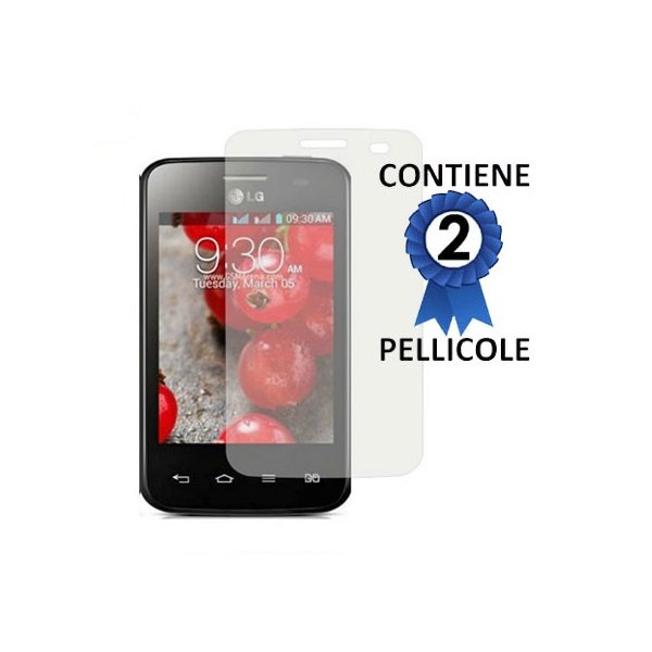 PELLICOLA PROTEGGI DISPLAY LG OPTIMUS L3 II DUAL, E435 CONFEZIONE 2 PEZZI