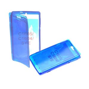 CUSTODIA GEL TPU SILICONE FLIP BOOK per SONY XPERIA E, C1504, C1505, C1604, C1605 COLORE BLU