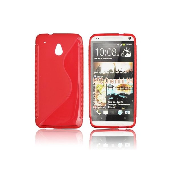 CUSTODIA GEL TPU SILICONE DOUBLE per HTC ONE MINI, M4 COLORE ROSSO