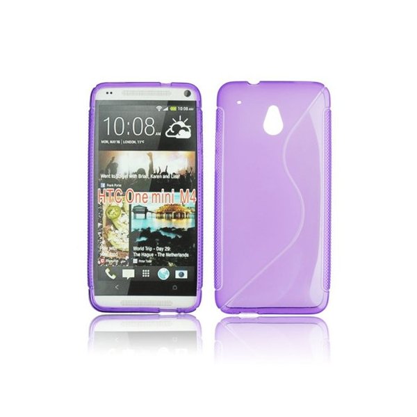 CUSTODIA GEL TPU SILICONE DOUBLE per HTC ONE MINI, M4 COLORE VIOLA