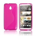 CUSTODIA GEL TPU SILICONE DOUBLE per HTC ONE MINI, M4 COLORE ROSA