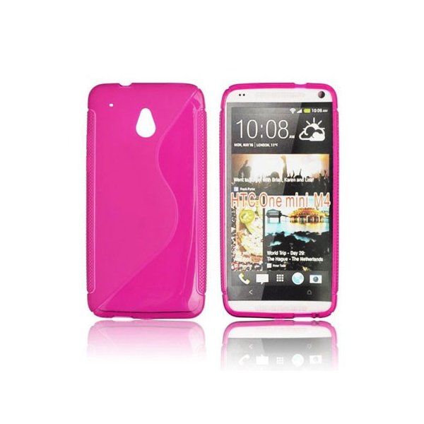 CUSTODIA GEL TPU SILICONE DOUBLE per HTC ONE MINI, M4 COLORE ROSA