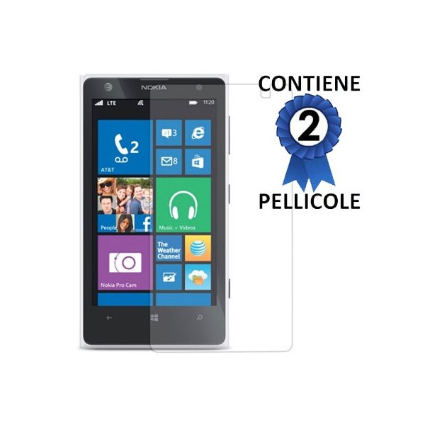 PELLICOLA PROTEGGI DISPLAY NOKIA LUMIA 1020, EOS, 909, RM-875, RM-877, RM-876 CONFEZIONE 2 PEZZI