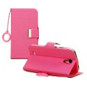 CUSTODIA FLIP ORIZZONTALE CON STAND E PORTA CARTE per SAMSUNG I9500 GALAXY S4, I9505, I9502 COLORE ROSA