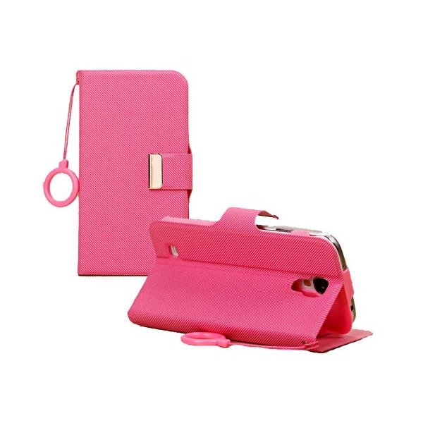 CUSTODIA FLIP ORIZZONTALE CON STAND E PORTA CARTE per SAMSUNG I9500 GALAXY S4, I9505, I9502 COLORE ROSA