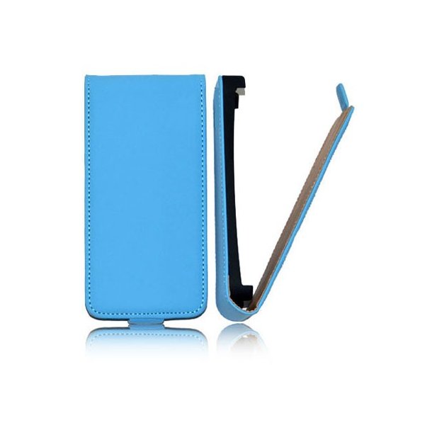 CUSTODIA VERTICALE SLIM FLIP PELLE per SAMSUNG S5570 GALAXY NEXT COLORE AZZURRO