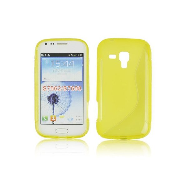 CUSTODIA GEL TPU SILICONE DOUBLE per SAMSUNG S7562 GALAXY S DUOS, S7560 GALAXY TREND, S7580 COLORE GIALLO