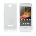 CUSTODIA GEL TPU SILICONE DOUBLE per SONY XPERIA C, C2305, S39H COLORE BIANCO