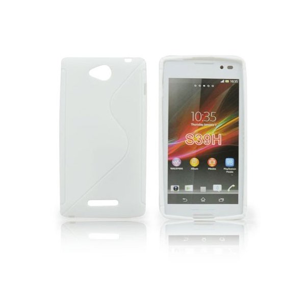 CUSTODIA GEL TPU SILICONE DOUBLE per SONY XPERIA C, C2305, S39H COLORE BIANCO