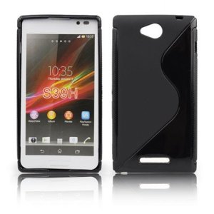 CUSTODIA GEL TPU SILICONE DOUBLE per SONY XPERIA C, C2305, S39H COLORE NERO