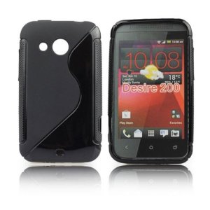 CUSTODIA GEL TPU SILICONE DOUBLE per HTC DESIRE 200 COLORE NERO