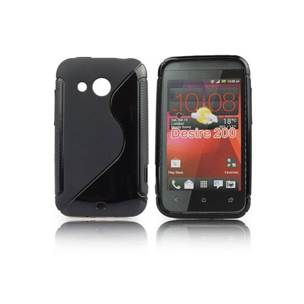 CUSTODIA GEL TPU SILICONE DOUBLE per HTC DESIRE 200 COLORE NERO