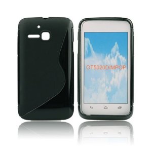 CUSTODIA GEL TPU SILICONE DOUBLE per ALCATEL ONE TOUCH M'POP 5020D COLORE NERO