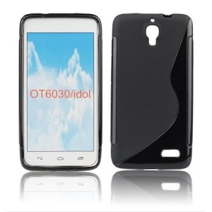 CUSTODIA GEL TPU SILICONE DOUBLE per ALCATEL ONE TOUCH IDOL 6030 COLORE NERO