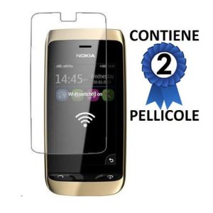 PELLICOLA PROTEGGI DISPLAY NOKIA ASHA 310, ASHA 3010, ASHA 310 RM-911 CONFEZIONE 2 PEZZI