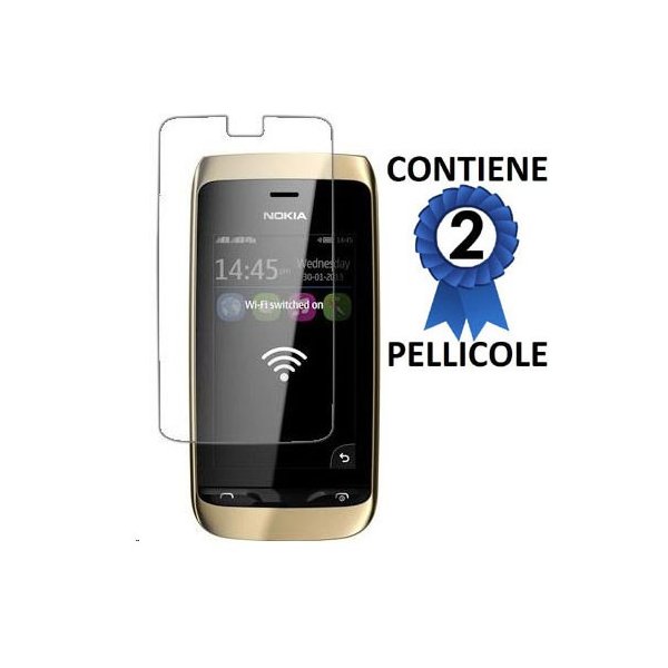 PELLICOLA PROTEGGI DISPLAY NOKIA ASHA 310, ASHA 3010, ASHA 310 RM-911 CONFEZIONE 2 PEZZI