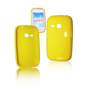 CUSTODIA GEL TPU SILICONE DOUBLE per SAMSUNG S6310 GALAXY YOUNG, S6312 GALAXY YOUNG DUOS COLORE GIALLO