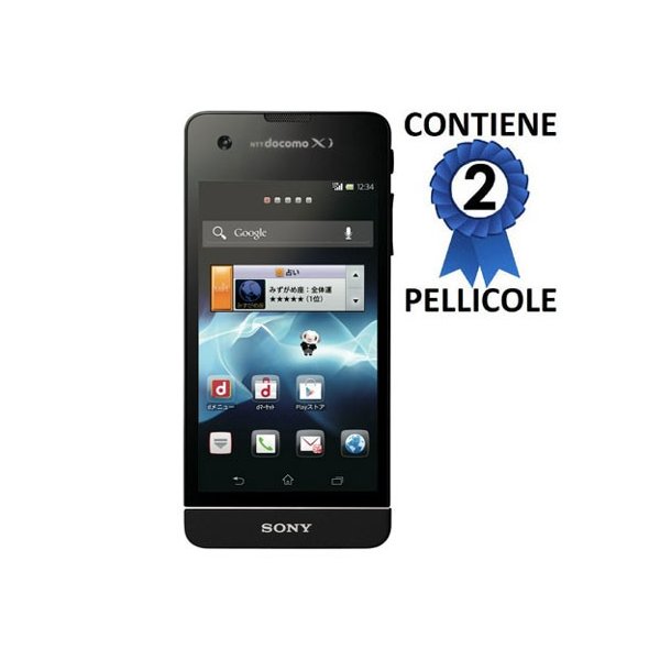 PELLICOLA PROTEGGI DISPLAY SONY XPERIA SX, SO-05D CONFEZIONE 2 PEZZI