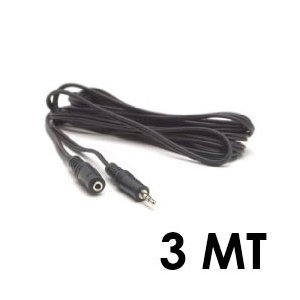 PROLUNGA AUDIO STEREO JACK 3,5mm MASCHIO / 3,5mm FEMMINA - LUNGHEZZA 3 METRI COLORE NERO (MF35-3M)