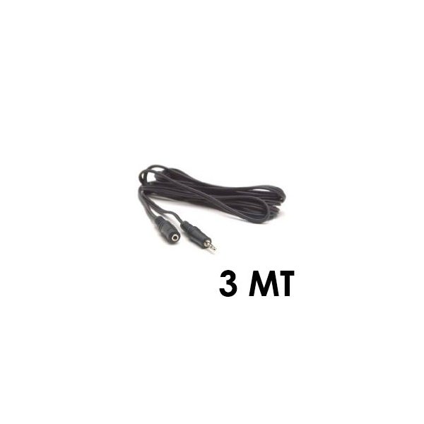 PROLUNGA AUDIO STEREO JACK 3,5mm MASCHIO / 3,5mm FEMMINA - LUNGHEZZA 3 METRI COLORE NERO (MF35-3M)