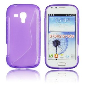 CUSTODIA GEL TPU SILICONE DOUBLE per SAMSUNG S7562 GALAXY S DUOS, S7560 GALAXY TREND, S7580 COLORE VIOLA