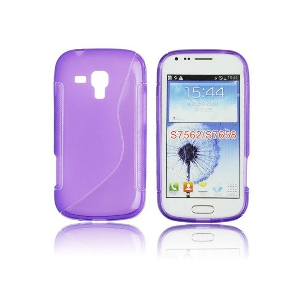 CUSTODIA GEL TPU SILICONE DOUBLE per SAMSUNG S7562 GALAXY S DUOS, S7560 GALAXY TREND, S7580 COLORE VIOLA