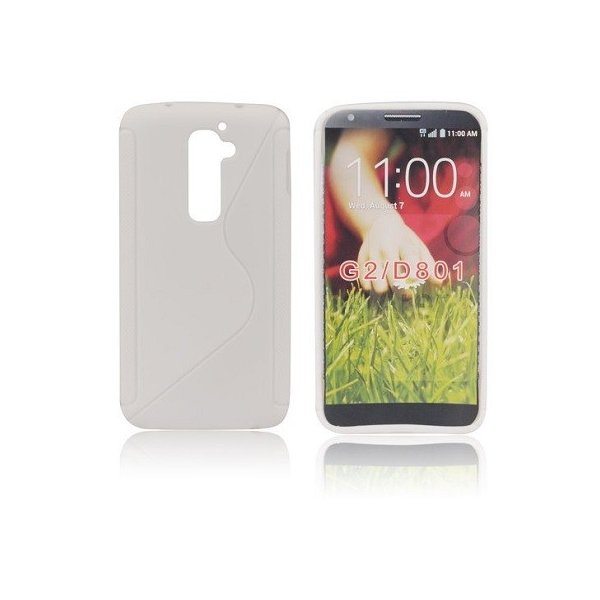 CUSTODIA GEL TPU SILICONE DOUBLE per LG OPTIMUS G2, D802, D802TA, D803 COLORE BIANCO