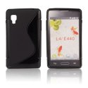 CUSTODIA GEL TPU SILICONE DOUBLE per LG OPTIMUS L4 II, E440 COLORE NERO