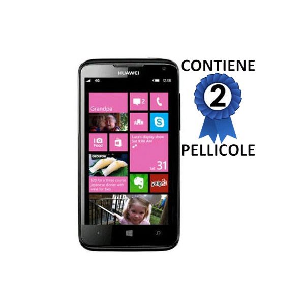 PELLICOLA PROTEGGI DISPLAY HUAWEI ASCEND W2 CONFEZIONE 2 PEZZI