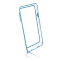 CUSTODIA BUMPER GEL TPU SILICONE SEMI-RIGIDO per SAMSUNG GALAXY NOTE 3, N9000, N9002, N9005 AZZURRO-TRASPARENTE-AZZURRO