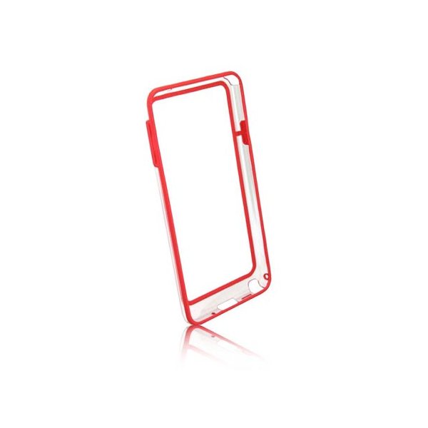 CUSTODIA BUMPER GEL TPU SILICONE SEMI-RIGIDO per SAMSUNG GALAXY NOTE 3, N9000, N9002, N9005 ROSSO-TRASPARENTE-ROSSO