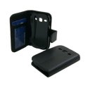 CUSTODIA ORIZZONTALE FLIP per SAMSUNG S6810 GALAXY FAME, S6812 GALAXY FAME DUOS CON STAND E TASCHE PORTA CARTE COLORE NERO