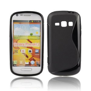 CUSTODIA GEL TPU SILICONE DOUBLE per SAMSUNG GALAXY PREVAIL 2, M840 GALAXY RING COLORE NERO