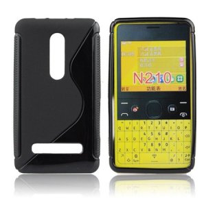 CUSTODIA GEL TPU SILICONE DOUBLE NOKIA ASHA 210 COLORE NERO