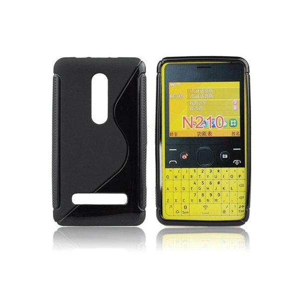 CUSTODIA GEL TPU SILICONE DOUBLE NOKIA ASHA 210 COLORE NERO