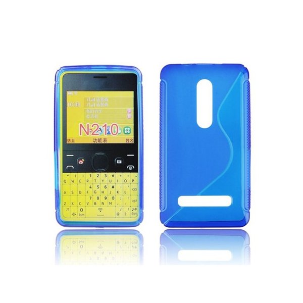 CUSTODIA GEL TPU SILICONE DOUBLE NOKIA ASHA 210 COLORE BLU